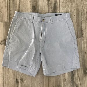 Polo shorts pinstriped navy and white 32 inch